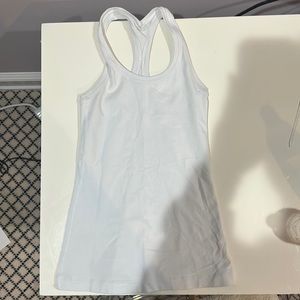 White Lululemon Hip Length Racerback Tank Top